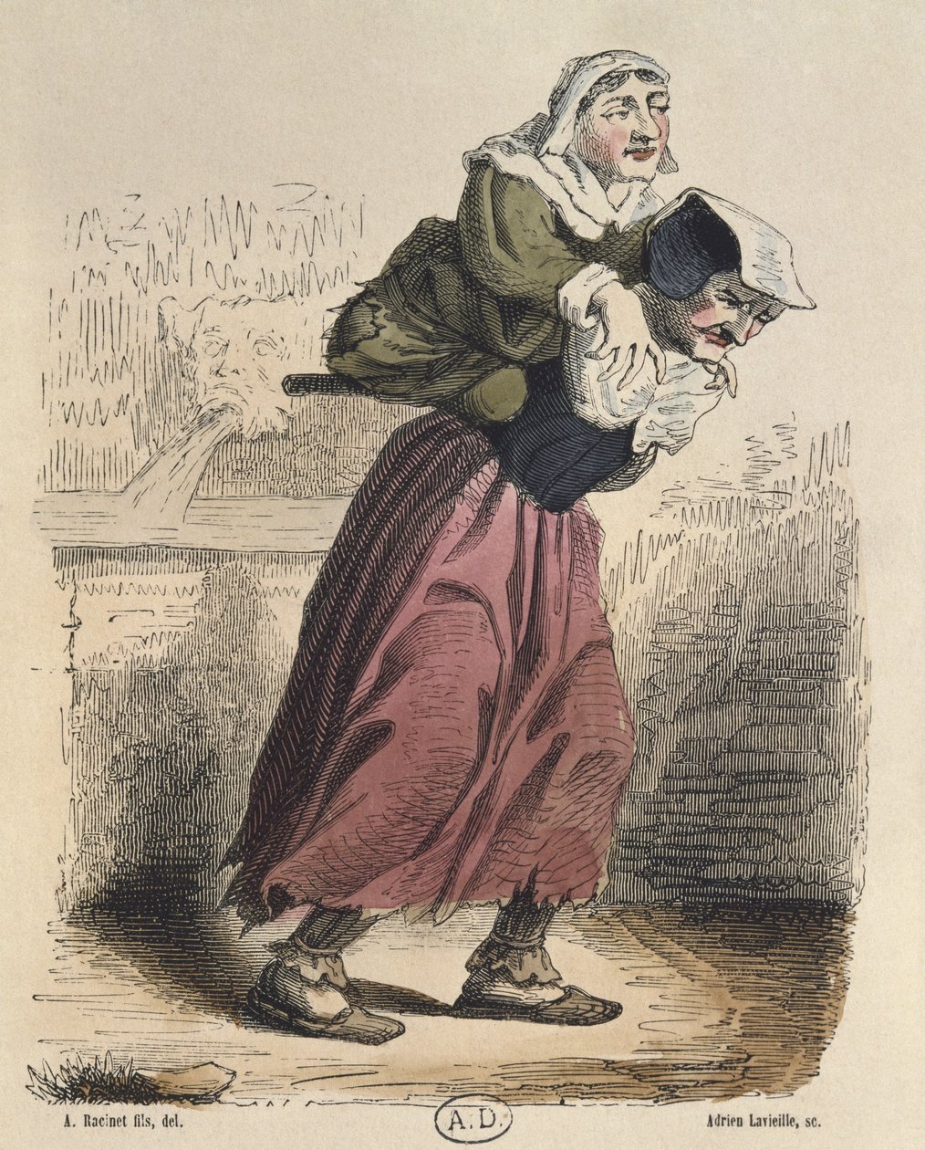 كور المعجزات ، بعد جاك كالوت (1592-1635) منقوش بواسطة أدريان لافيلي (1818-62) (نقش ملون) بواسطة ألبرت تشارلز أوغست راسينت