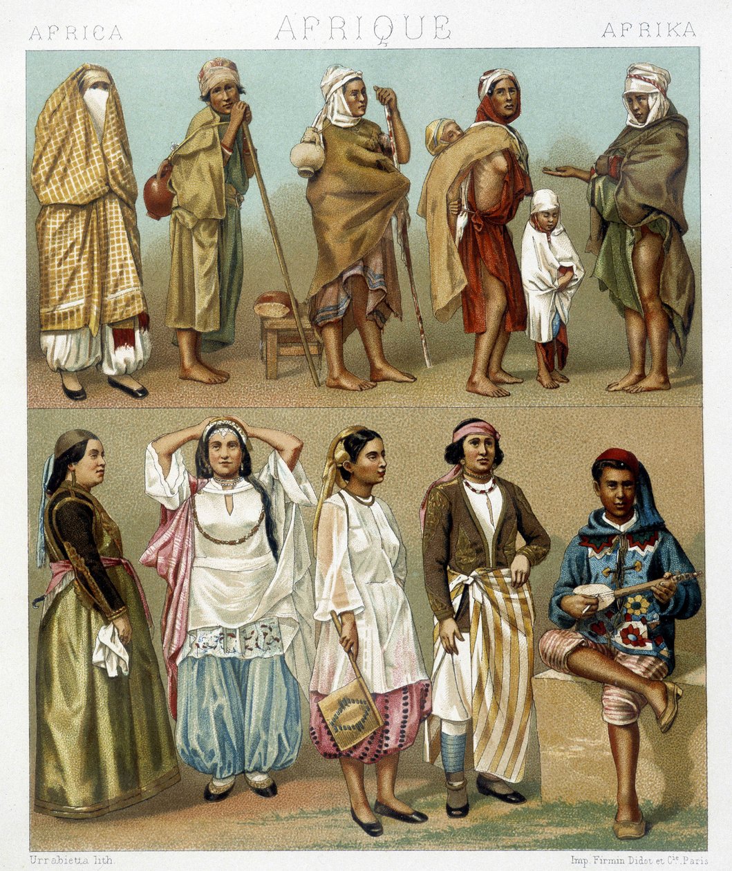 رسم توضيحي في "Le costume historyique" بقلم Racinet بواسطة ألبرت تشارلز أوغست راسينت
