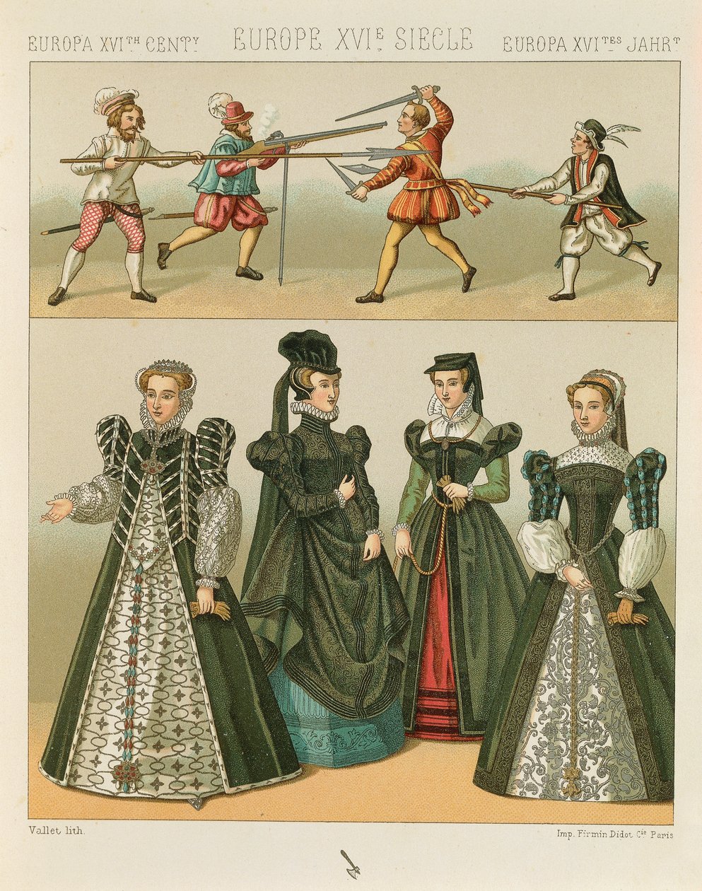"Le Costume Historique" (تاريخ الأزياء الكامل) بواسطة Auguste Racinet ، المجلد الرابع بواسطة ألبرت تشارلز أوغست راسينت
