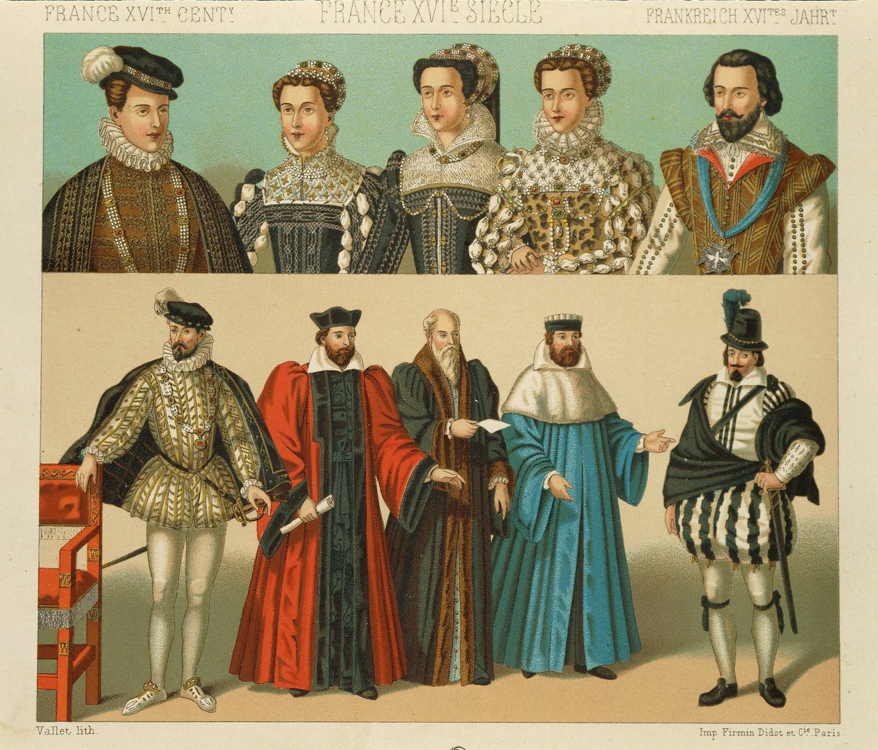 "Le Costume Historique" (تاريخ الأزياء الكامل) بواسطة Auguste Racinet ، المجلد الرابع بواسطة ألبرت تشارلز أوغست راسينت