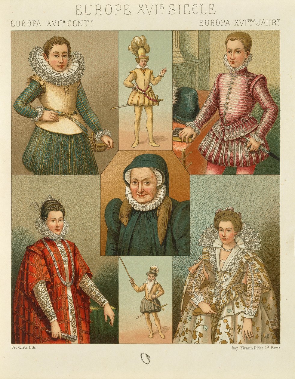 "Le Costume Historique" (تاريخ الأزياء الكامل) من تأليف Auguste Racinet ، المجلد الرابع بواسطة ألبرت تشارلز أوغست راسينت