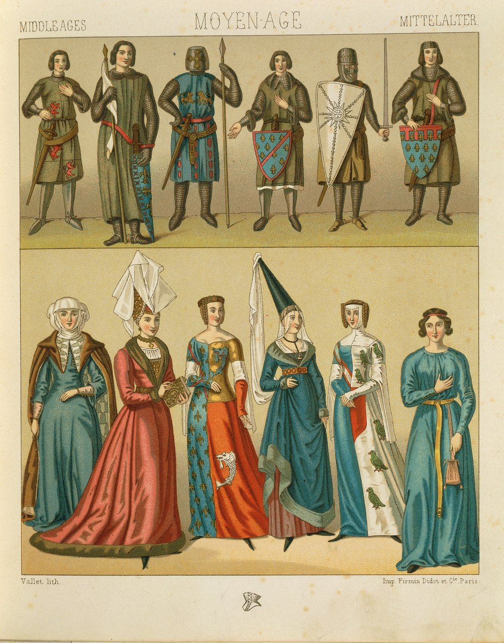 "Le Costume Historique" (تاريخ الأزياء الكامل) من تأليف Auguste Racinet ، المجلد الرابع بواسطة ألبرت تشارلز أوغست راسينت