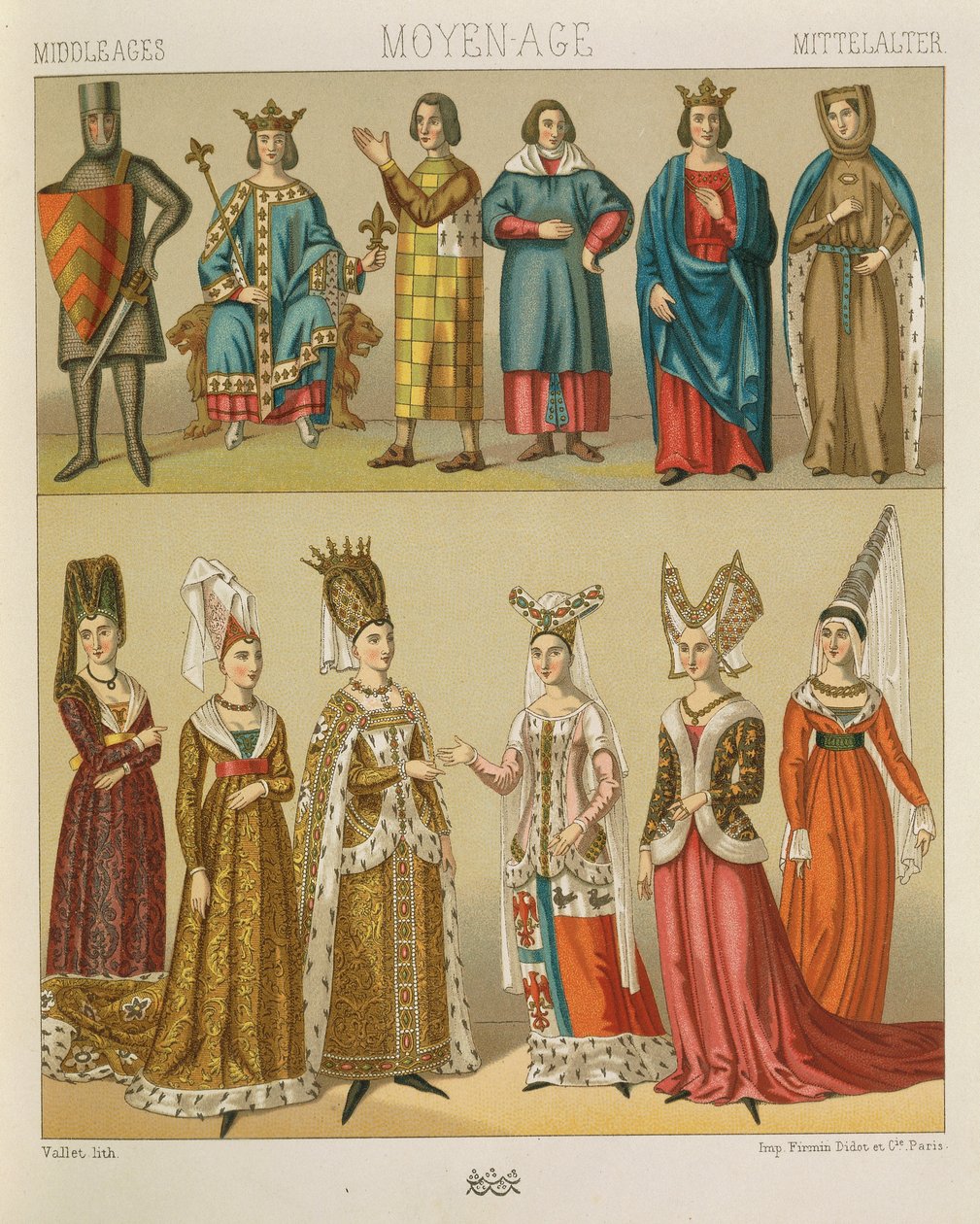 "Le Costume Historique" (تاريخ الأزياء الكامل) من تأليف Auguste Racinet ، المجلد الرابع بواسطة ألبرت تشارلز أوغست راسينت