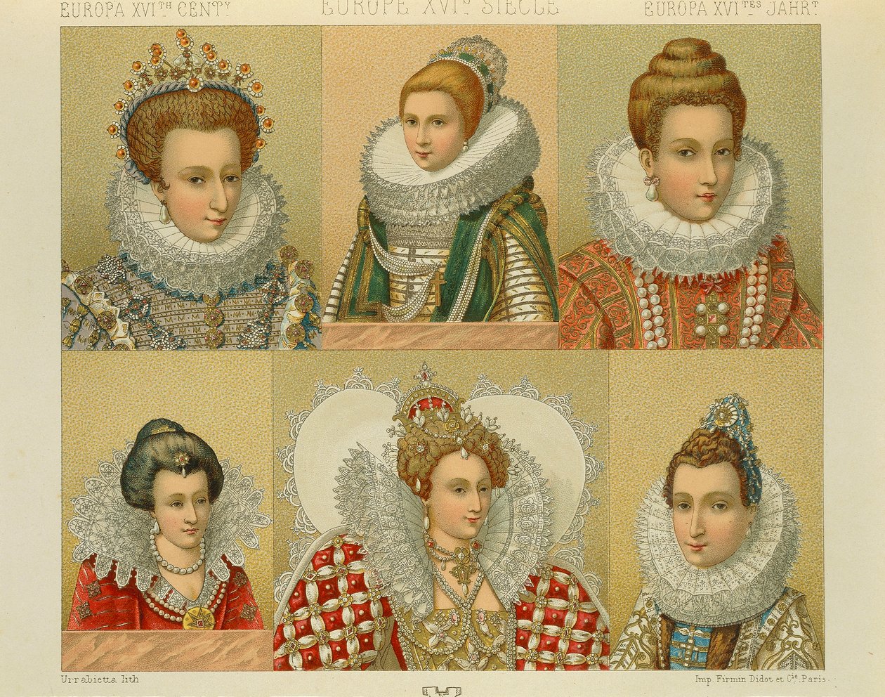 "Le Costume Historique" (تاريخ الأزياء الكامل) من تأليف Auguste Racinet ، المجلد الرابع بواسطة ألبرت تشارلز أوغست راسينت