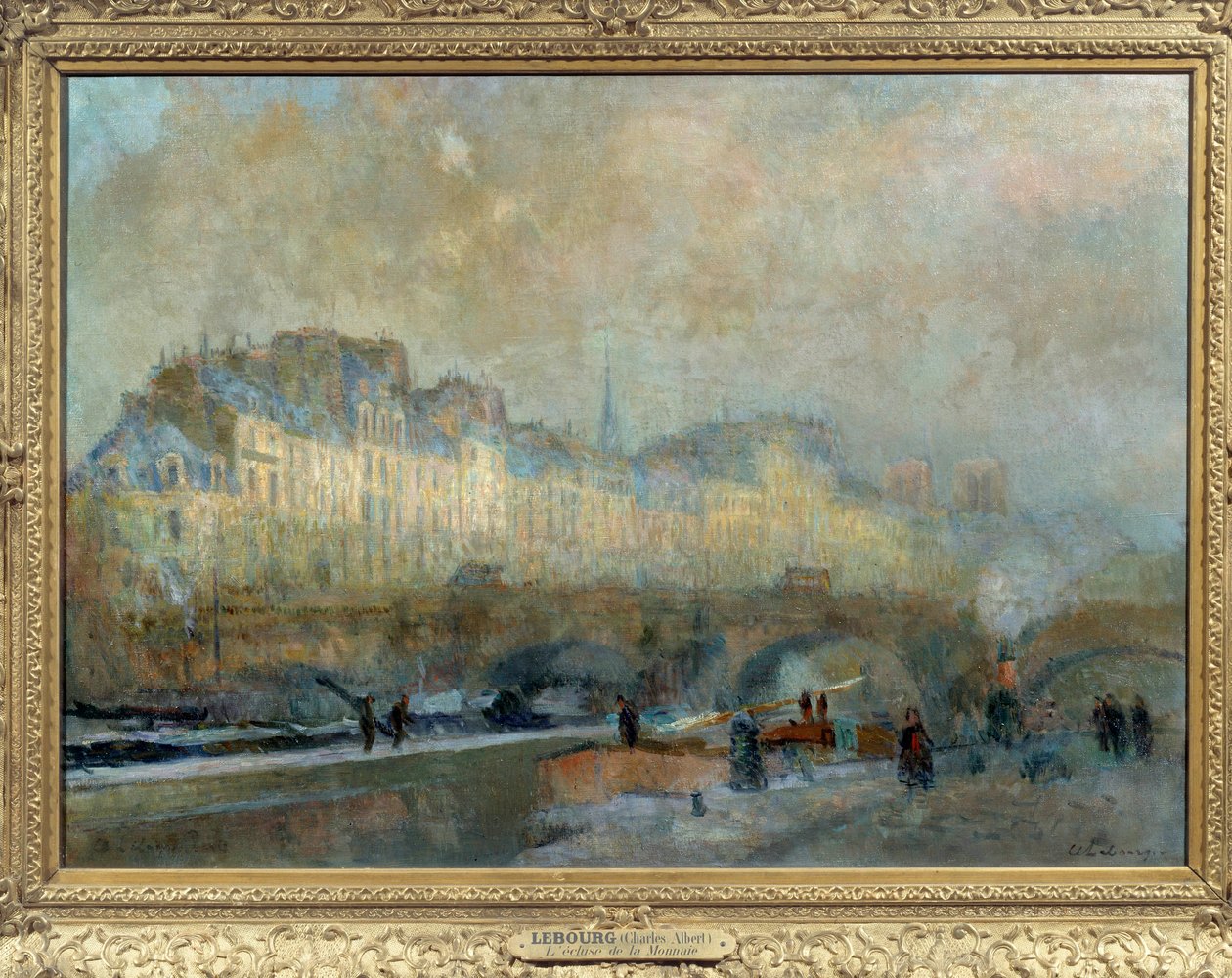 باريس ، قفل La Monnaie ، شمس الشتاء ، أو منظر Pont-Neuf و Île de la Cite لوحة لألبرت ليبورغ (1849-1928). القرن ال 19. شمس. 0.815 × 1.155 Musee d'Orsay ، باريس - باريس ، L'Ecluse de La Monnaie ، شمس الشتاء ، أو منظر Pont-Neuf و t بواسطة ألبرت تشارلز ليبورغ