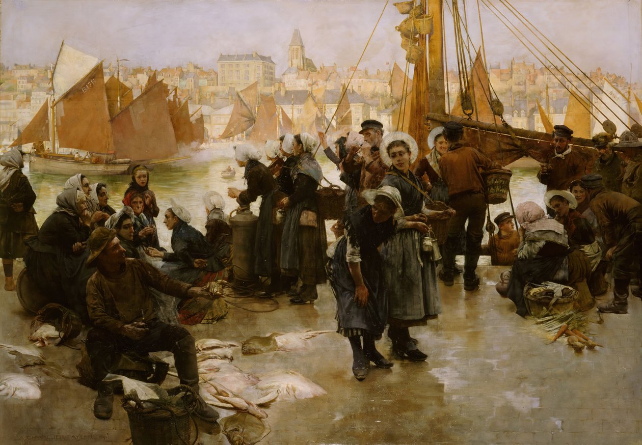 رحيل أسطول الصيد ، بولوني ، 1891. بواسطة ألبرت شوفالييه تايلر