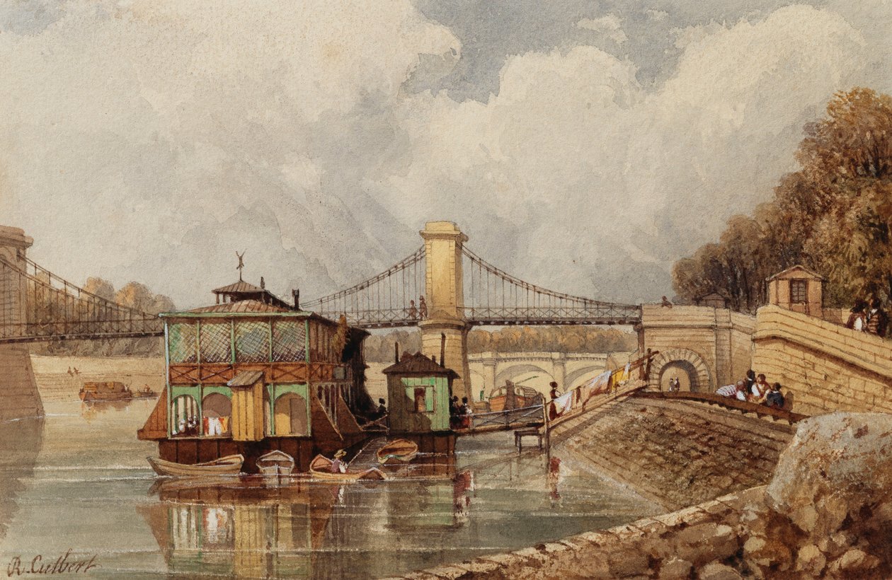 A Bateau-Lavoir بالقرب من Pont des Invalides القديمة بواسطة ألبرت كاتبرت