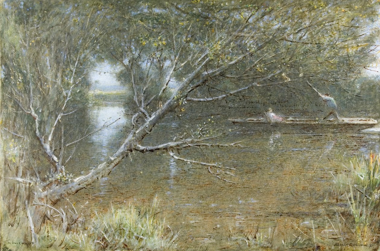 A Thames Backwater ، حوالي 1860 - 1932 (ألوان مائية ، لون جسم ، قلم وحبر على ورق) بواسطة ألبرت جودوين