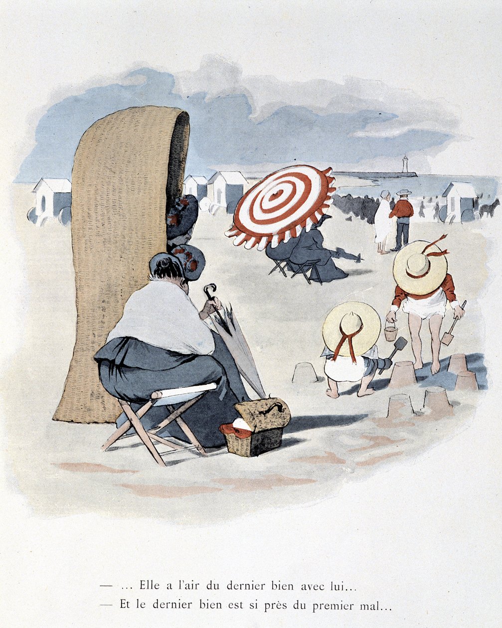 Beach scene in “Etoile de mer”. A. Guillaume. Editions Simonis Empis, Paris بواسطة ألبرت غيوم