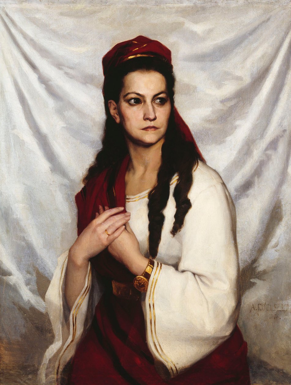 صورة الممثلة هيدفيج شارلوتا را-وينترهجيلم 1838-1907 ، 1876. بواسطة ألبرت جوستاف أريستيدس إديلفيلت