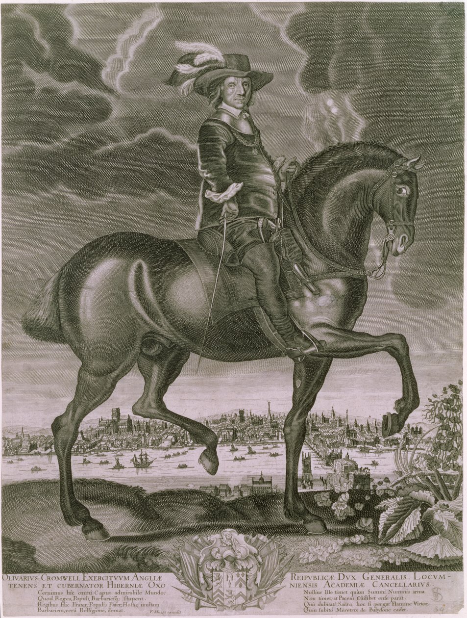 صورة الفروسية لأوليفر كرومويل (1599-1658) ج .1655 بواسطة ألبرت هيلفيغ