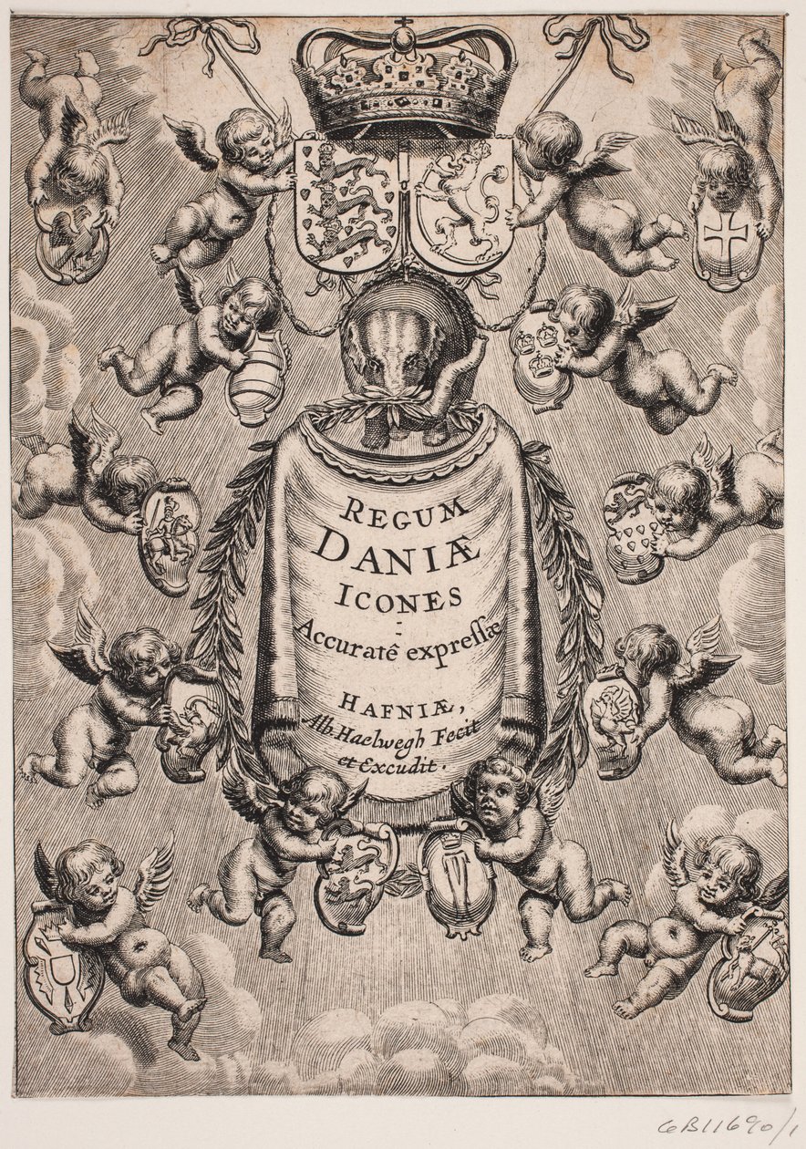 Titelblad سمسم "أيقونات ملوك الدنمارك" ، 1646 بواسطة ألبرت هيلفيغ
