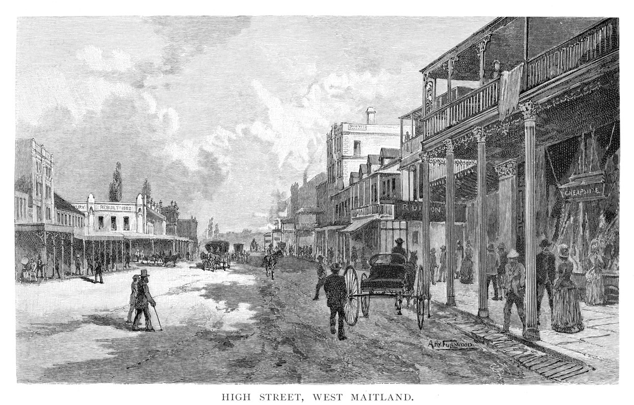 هاي ستريت ، غرب ميتلاند ، نيو ساوث ويلز ، أستراليا ، 1886. بواسطة ألبرت هنري فولوود