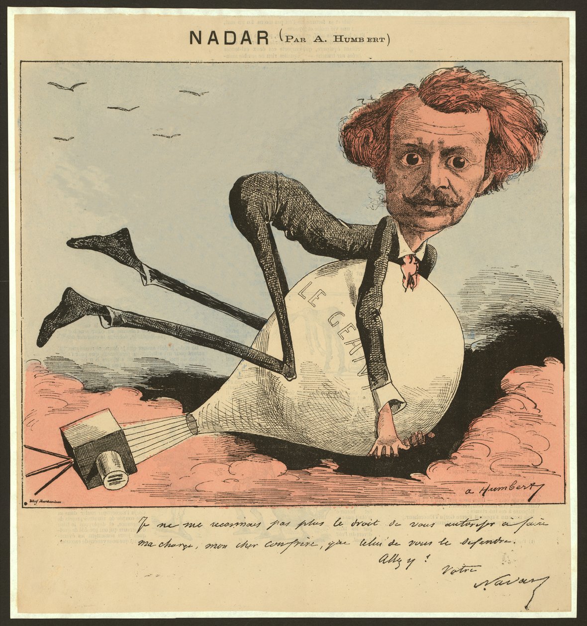 Nadar, pub. 1863 (coloured litho) بواسطة ألبرت هامبرت