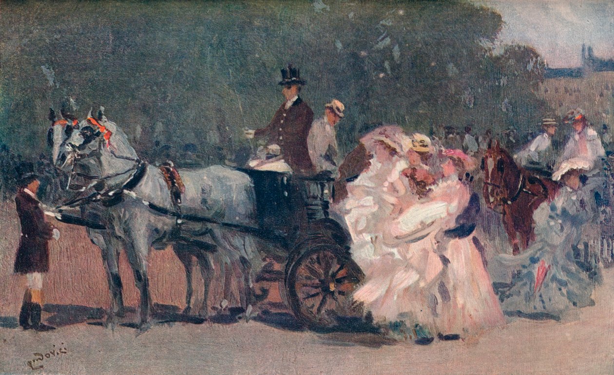 "تول أبيض وزهري. - في الحديقة عام 1900 بواسطة ألبرت لودوفيتشي