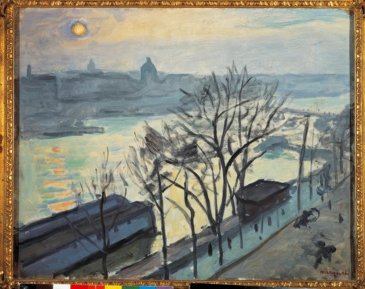 الشمس فوق باريس. Quai du Louvre بواسطة ألبرت ماركيه