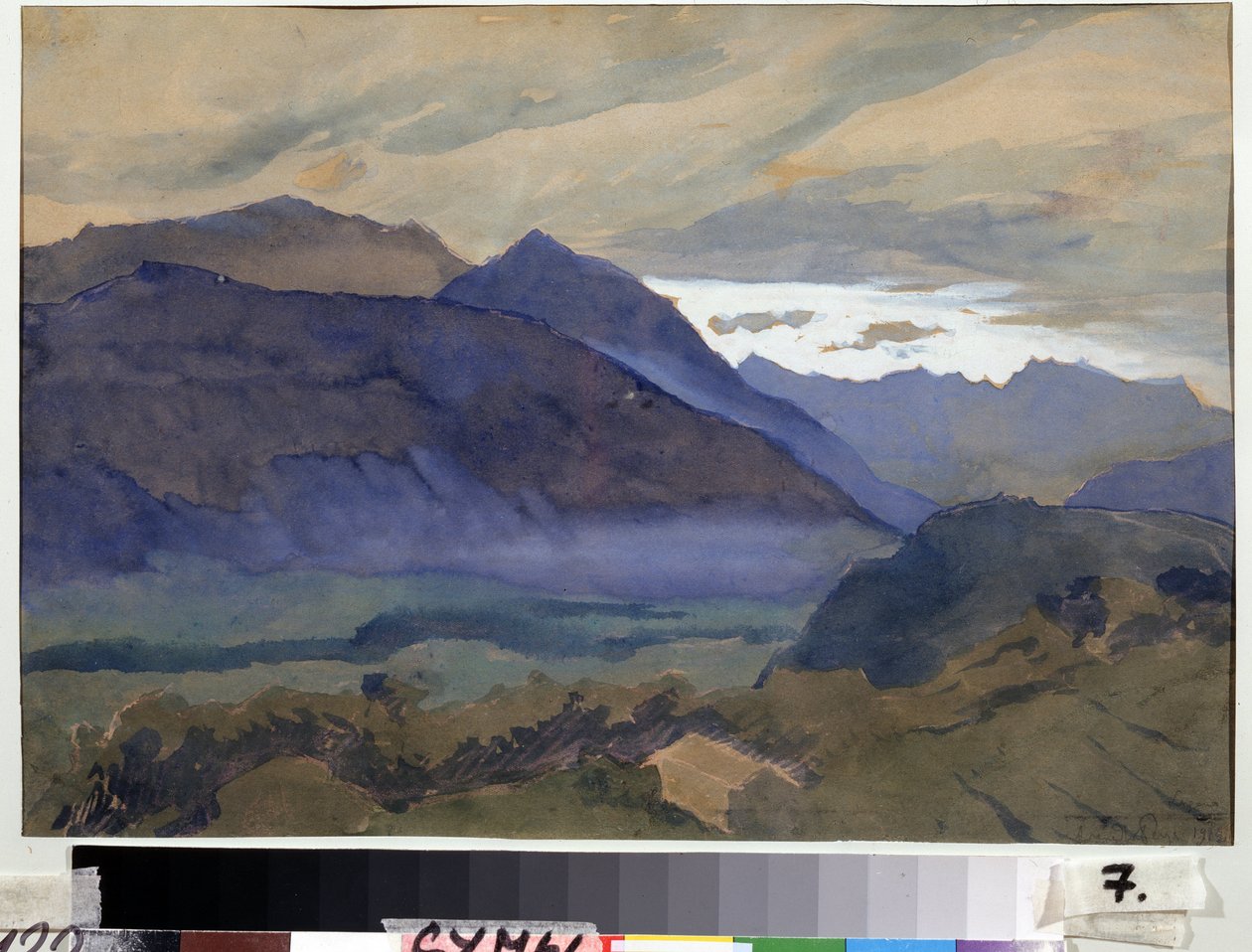 لوغانو (سويسرا) (لوغانو). رسم الكسندر نيكولايفيتش بينوا (1870-1960). ألوان مائية على ورق ، 30.2 × 47 سم بواسطة ألبرت نيكولايفيتش بينوا