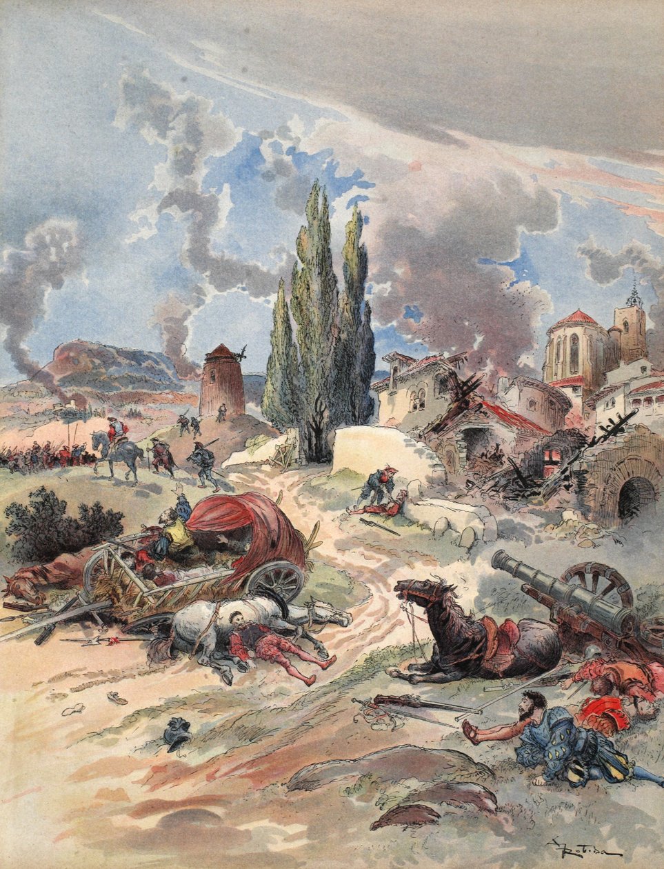 دمار بروفانس ، رسم توضيحي من فرانسوا إير: لو روي شوفالييه ، بقلم جورج ج.تودوز ، حانة. 1909 (لون ليثو) بواسطة ألبرت روبيدا