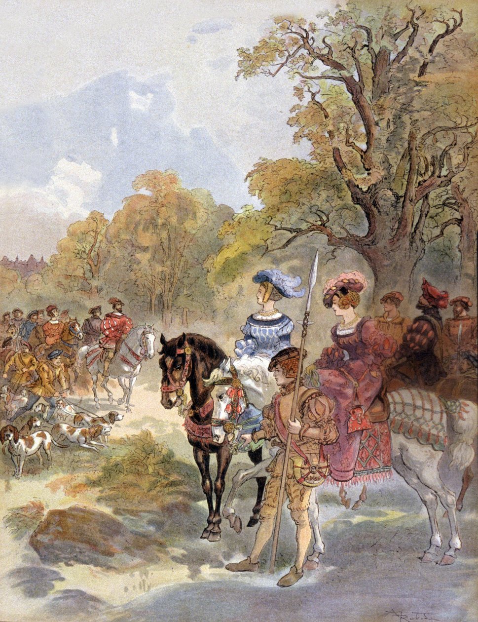 الملك الفرنسي فرانسوا الأول (1494-1547) رسم توضيحي لألبرت روبيدا (1909) بواسطة ألبرت روبيدا