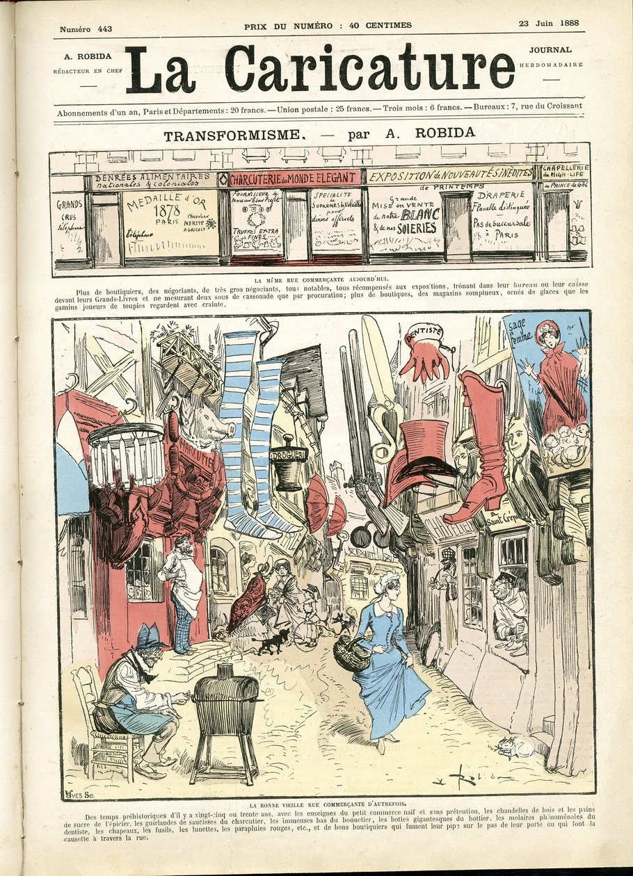 رسم توضيحي لألبرت روبيدا (1848-1926) لغلاف La Caricature (1880) بواسطة ألبرت روبيدا
