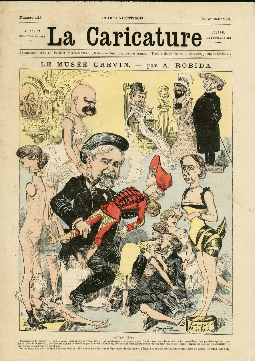 رسم توضيحي لألبرت روبيدا (1848-1926) لغلاف La Caricature (1880) بواسطة ألبرت روبيدا