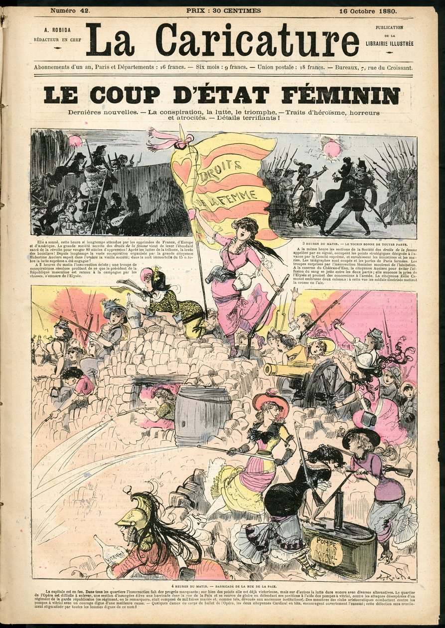 رسم توضيحي لألبرت روبيدا (1848-1926) لغلاف La Caricature (1880) بواسطة ألبرت روبيدا