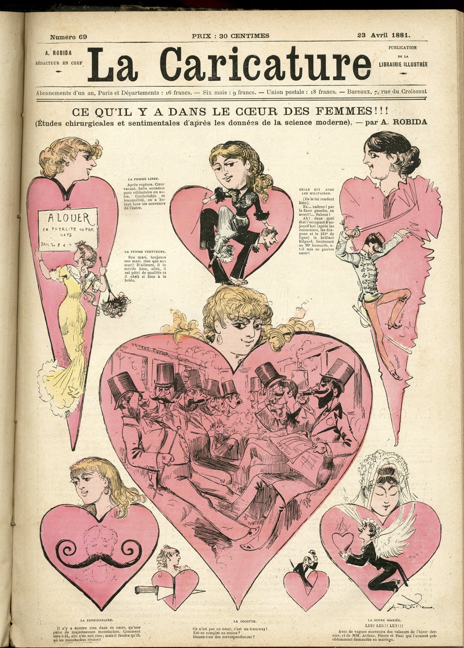 رسم توضيحي لألبرت روبيدا (1848-1926) لغلاف La Caricature (1880) بواسطة ألبرت روبيدا