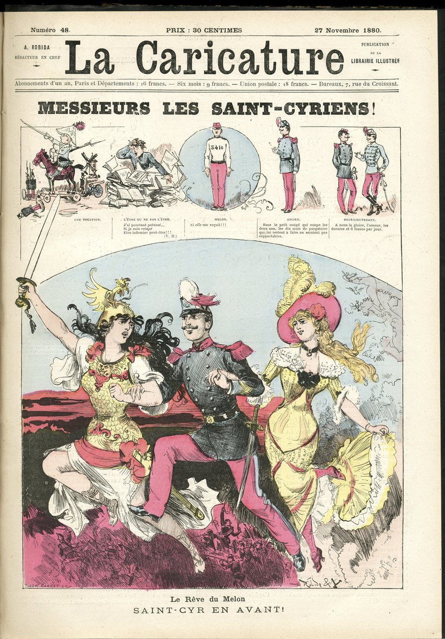 رسم توضيحي لألبرت روبيدا (1848-1926) لغلاف La Caricature (1880) بواسطة ألبرت روبيدا