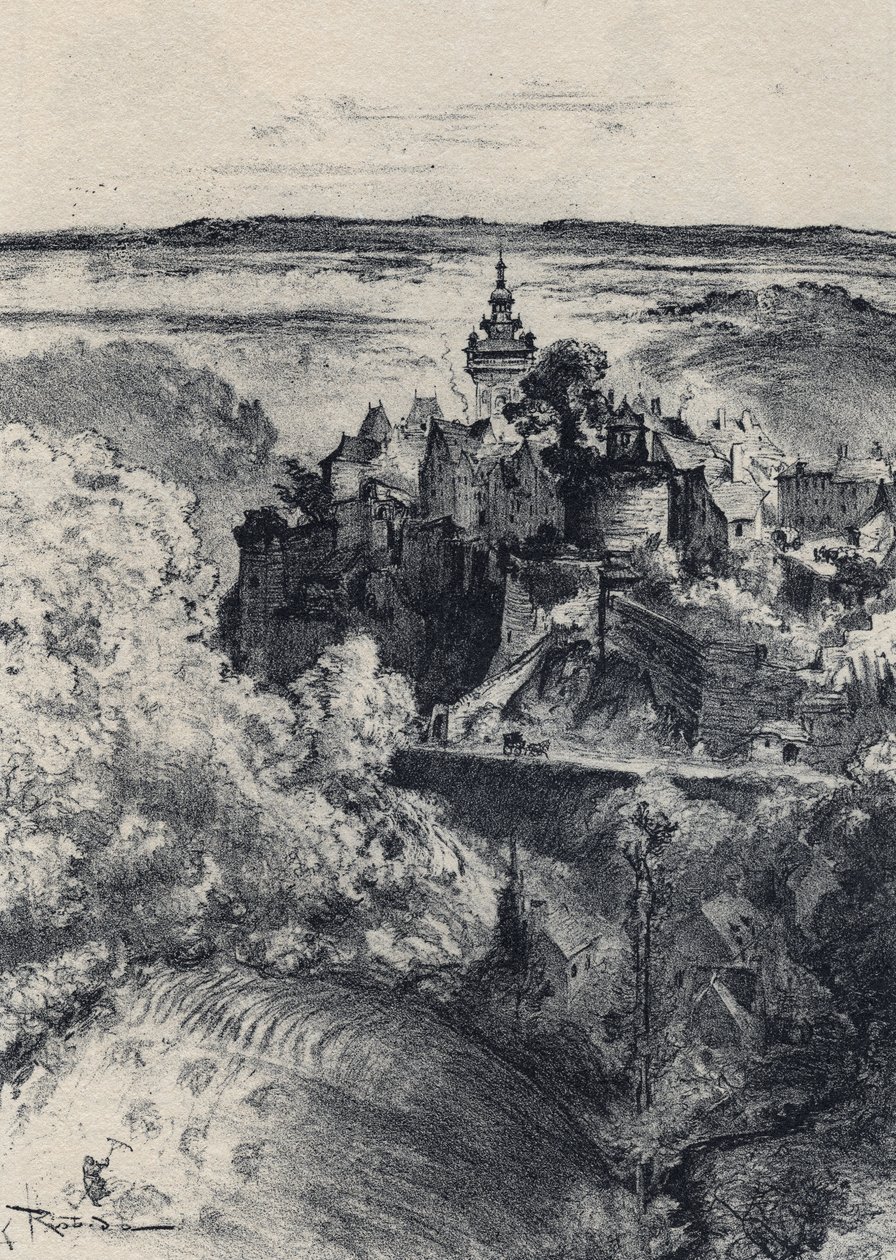 Moncontour (Cotes-d'Armor) - فرنسا القديمة - بريتاني - نصوص ورسومات وطباعة حجرية ، بقلم ألبرت روبيدا (1848-1926) غير مؤرخ أواخر القرن التاسع عشر بواسطة ألبرت روبيدا