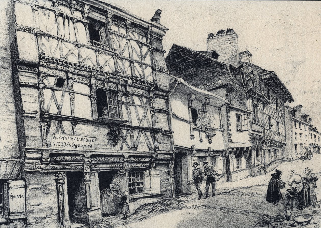 Rue Fardel a Saint Brieuc (Saint-Brieuc) - فرنسا القديمة - بريتاني - نصوص ورسومات وطباعة حجرية ، بقلم ألبرت روبيدا (1848-1926) غير مؤرخ نهاية القرن التاسع عشر بواسطة ألبرت روبيدا