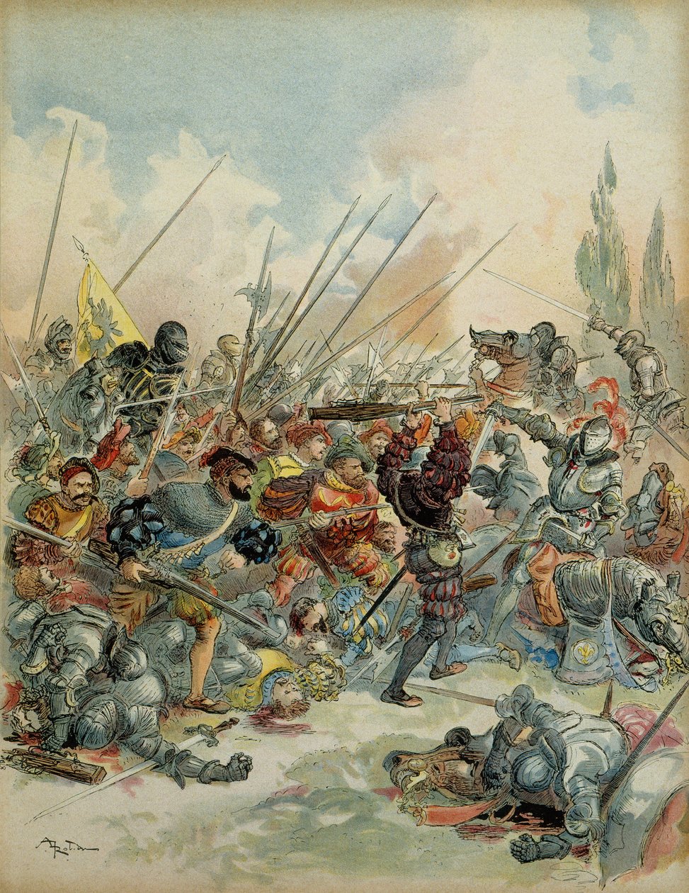 الحرب الإيطالية السادسة (1521-1526): الملك فرانسوا الأول (1494-1547) في بافيا (إيطاليا) في 24 فبراير بواسطة ألبرت روبيدا