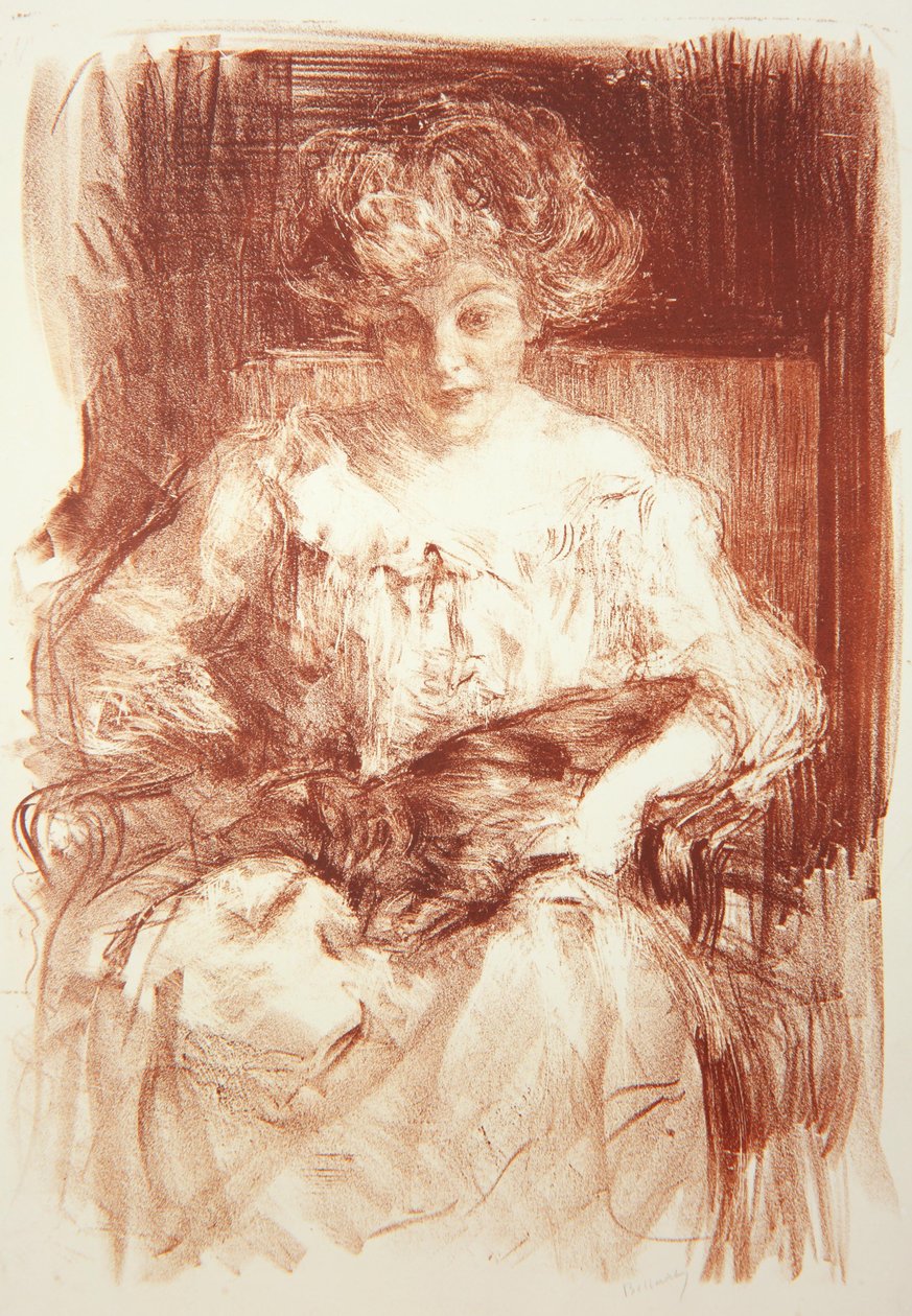 السيدة. HV Milbank at Ferby Lodge with Bebear ، c.1907 بواسطة ألبرت دي بيلروش