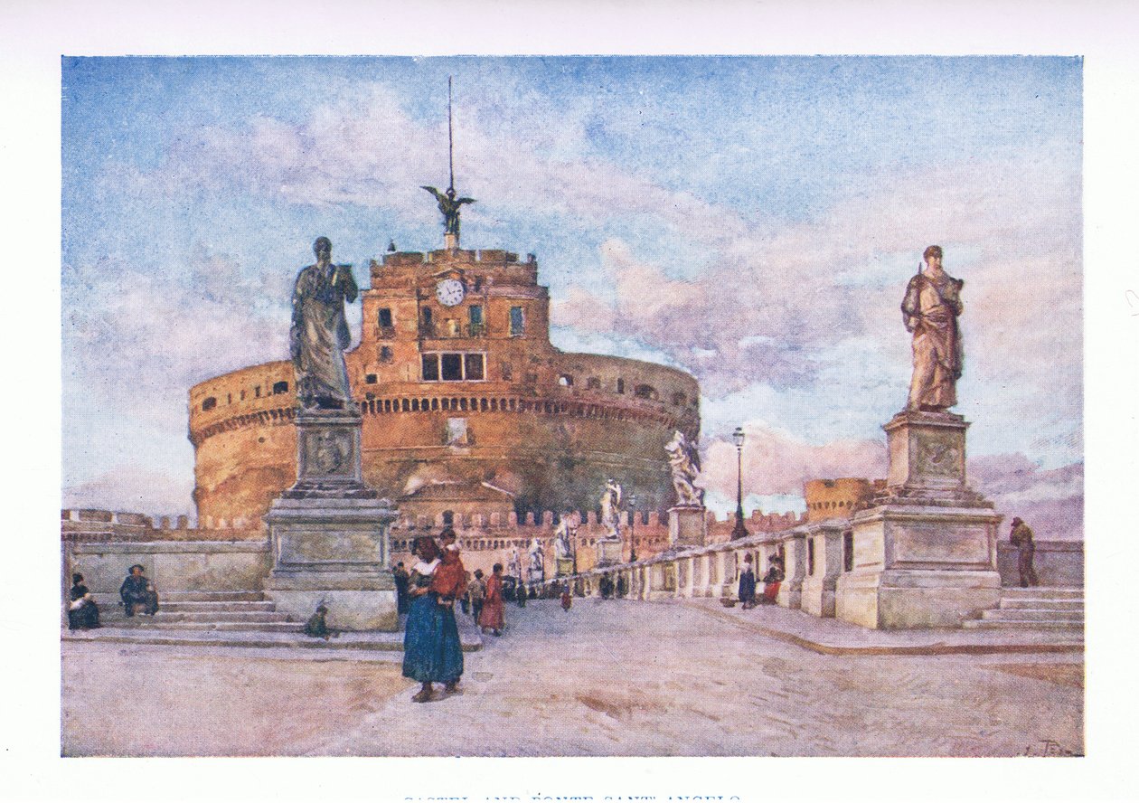 Castel and Ponte Sant Angelo ، من روما ، نشرتها شركة A & C Black Ltd ، 1925 بواسطة ألبرتو بيزا