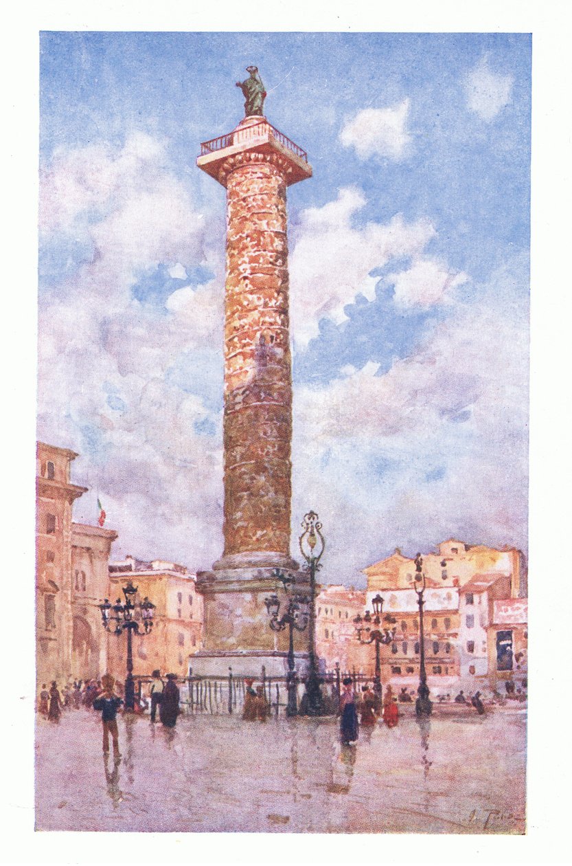 عمود ماركوس أوريليوس ، ساحة كولونا ، من روما المنشورة من قبل A & C Black Ltd ، 1925 بواسطة ألبرتو بيزا