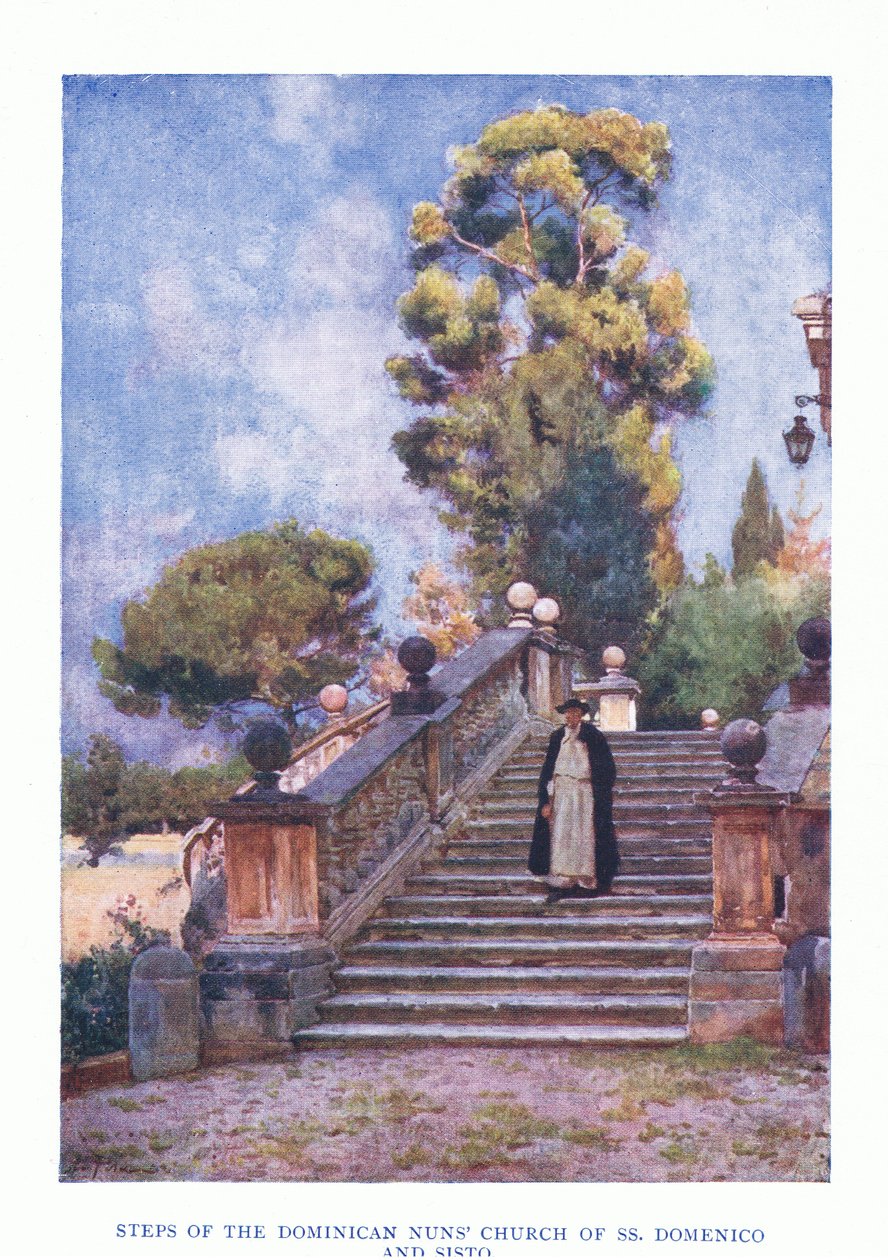 خطوات كنيسة الراهبات الدومينيكية في SS Domencio و Sisto ، من روما التي نشرتها A & C Black Ltd ، 1925 بواسطة ألبرتو بيزا