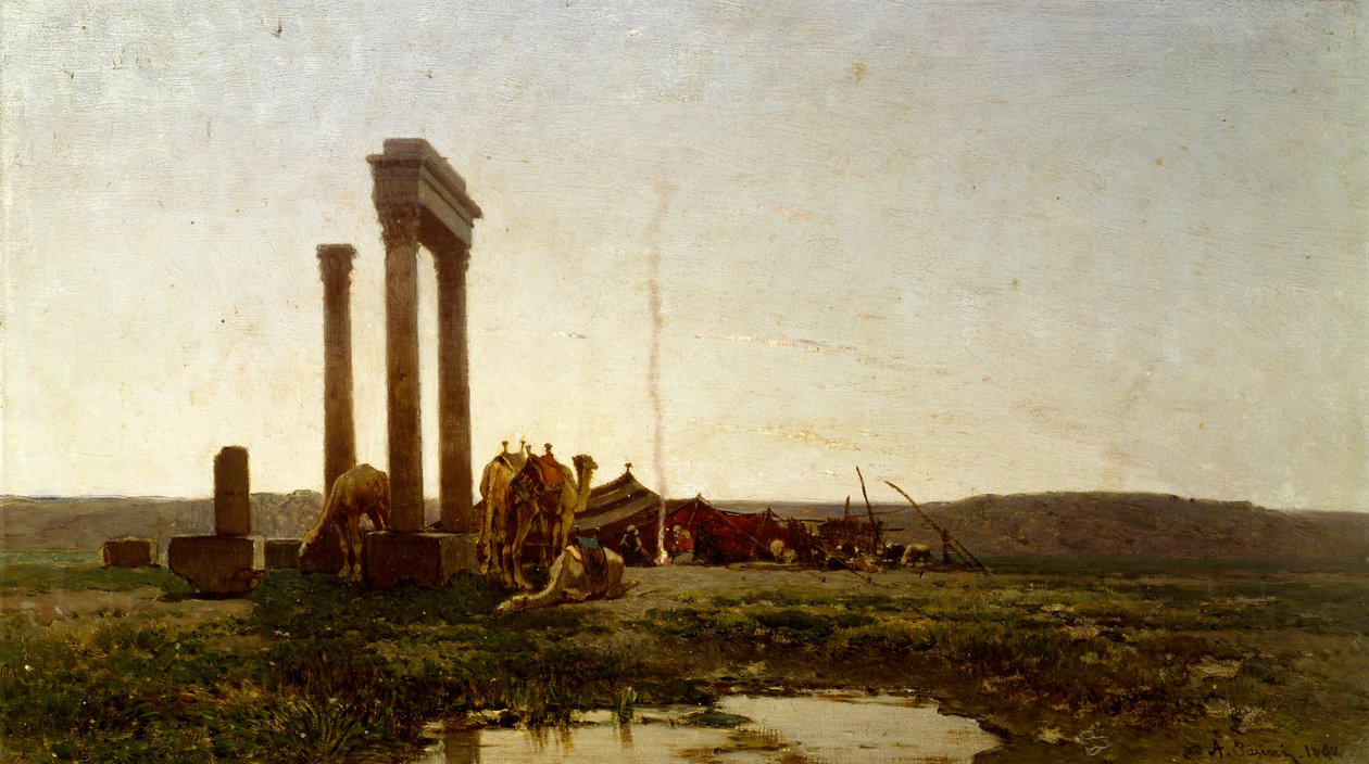 أطلال الصحراء الكلاسيكية ، رسم ألبرتو باسيني (1826-1899) بواسطة البرتو باسيني