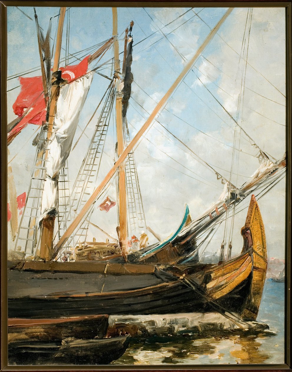المراكب الشراعية على مضيق البوسفور في تركيا رسم لألبرتو باسيني (1826-1899) جينات القرن التاسع عشر ، جاليريا دي آرت موديرنا بواسطة البرتو باسيني