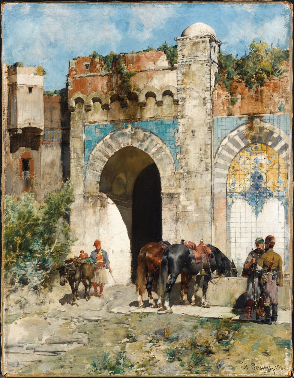 سقي الخيول ، 1880 بواسطة البرتو باسيني