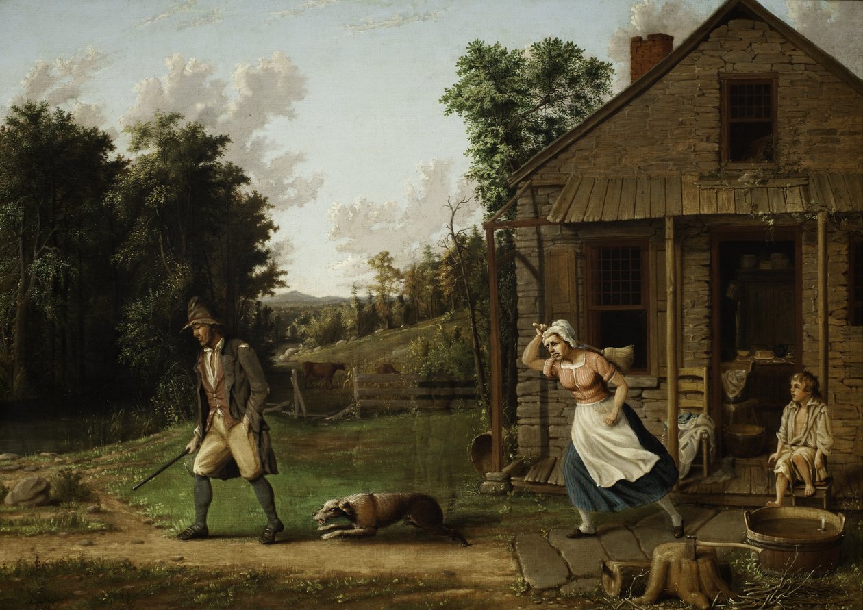 Rip Van Winkle طارد من المنزل بواسطة Dame Van Winkle ، 1880 بواسطة ألبرتوس دو بروير