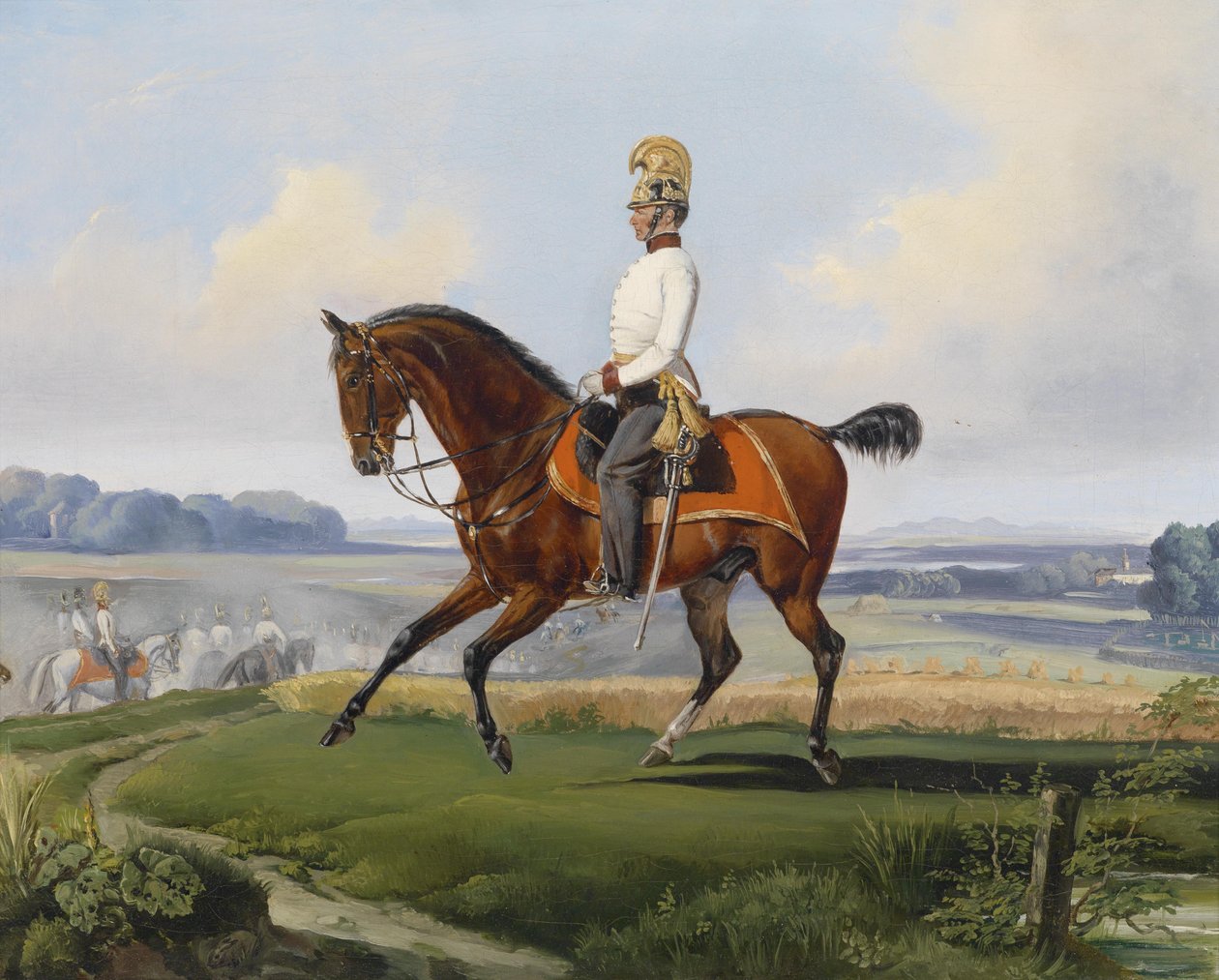 الملازم ثيودور ضد. كلاين (Zehlendorf 1803-1863 Geltschberg) في زي الفوج kk Dragoons No. 3 في رحلة تدريب بواسطة ألبريشت آدم