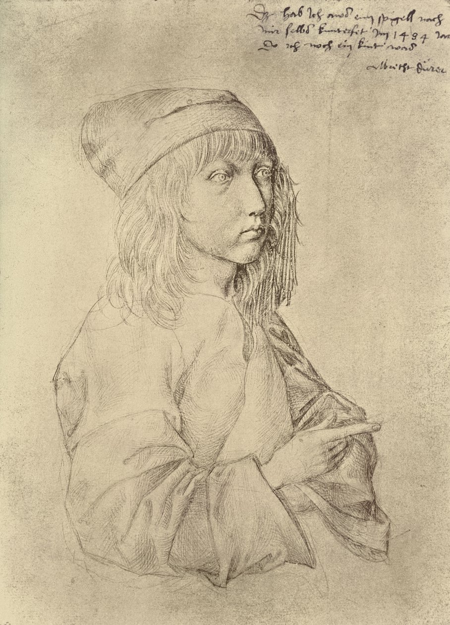 صورة شخصية في سن الثالثة عشرة ، 1484 (silverpoint on paper) بواسطة ألبريشت دورر