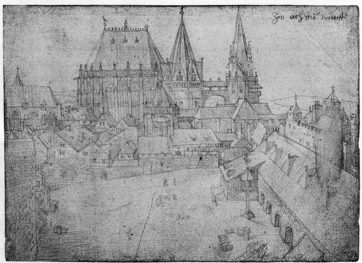 The Minster at Aachen ، 1520 (silverpoint on paper) بواسطة ألبريشت دورر
