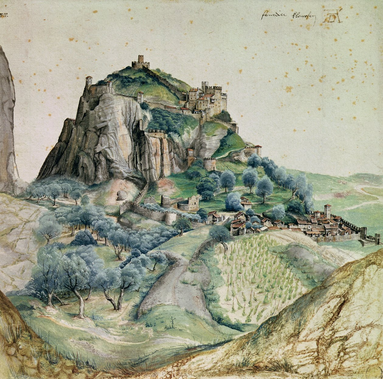 منظر لوادي أركو في التيرول ، 1495 (قلم وحبر ومرحاض على ورق) بواسطة ألبريشت دورر