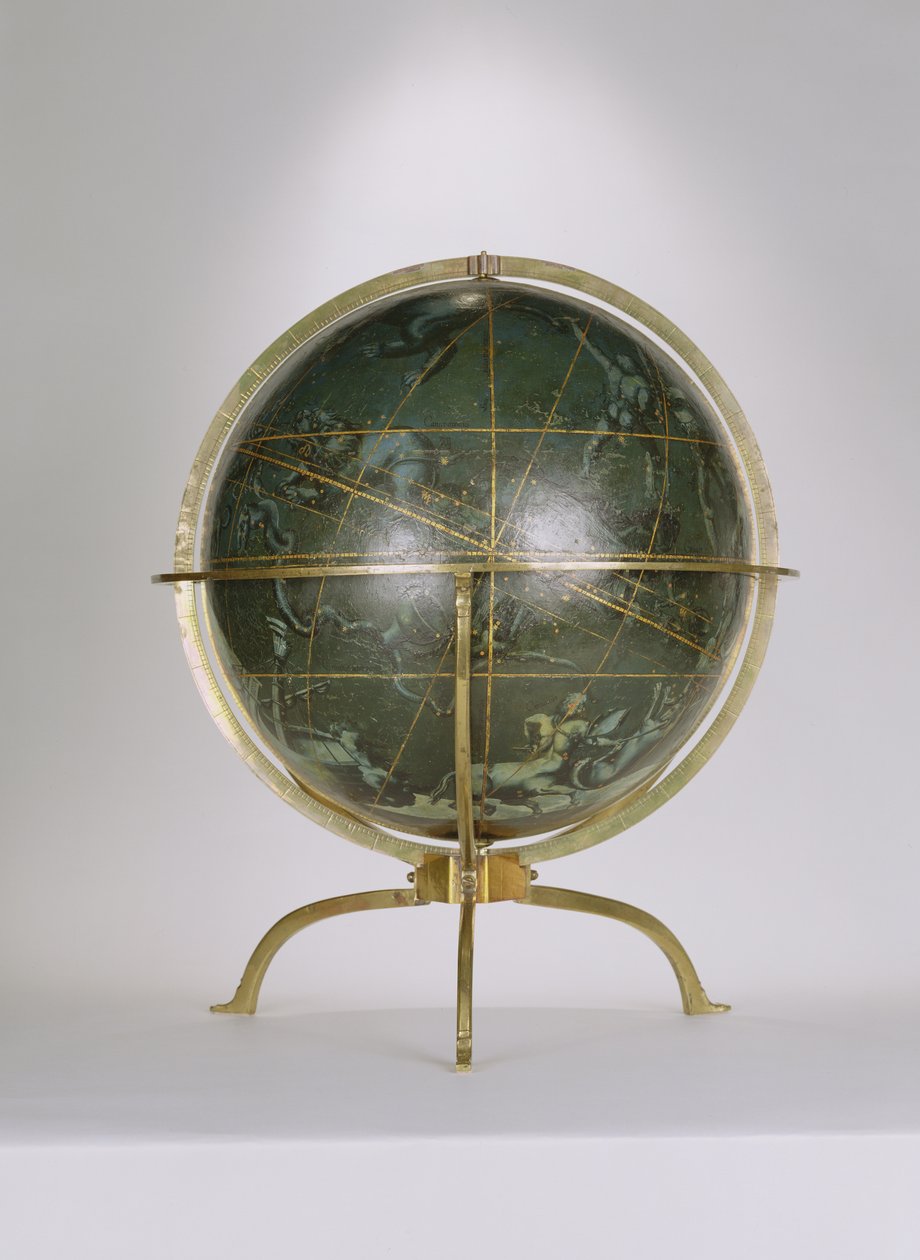 Celestial Globe ، أحد الأزواج المعروفة باسم "Brixen" globes ، 1522 (قلم وحبر ، مرحاض وجواش على الخشب) بواسطة ألبريشت دورر