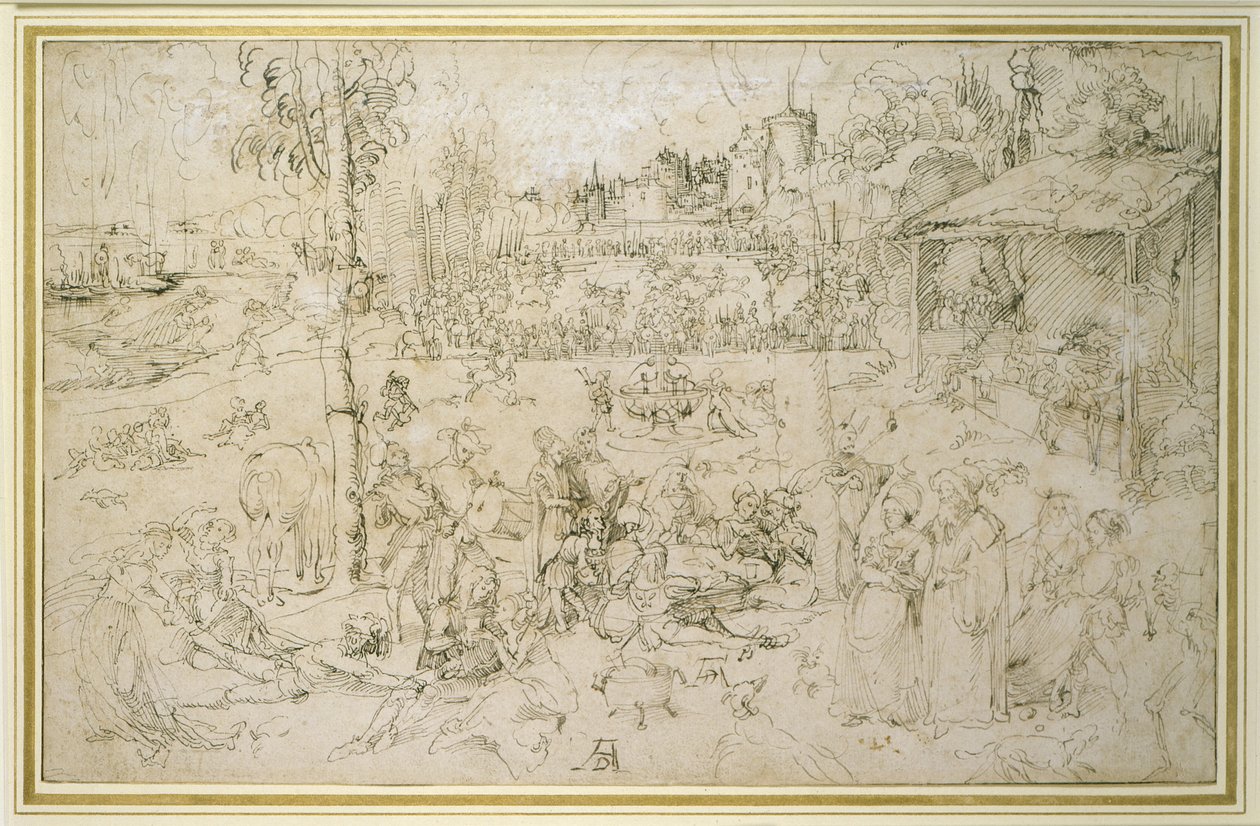 ملذات العالم ، c.1496-97 (قلم وحبر على ورق) بواسطة ألبريشت دورر