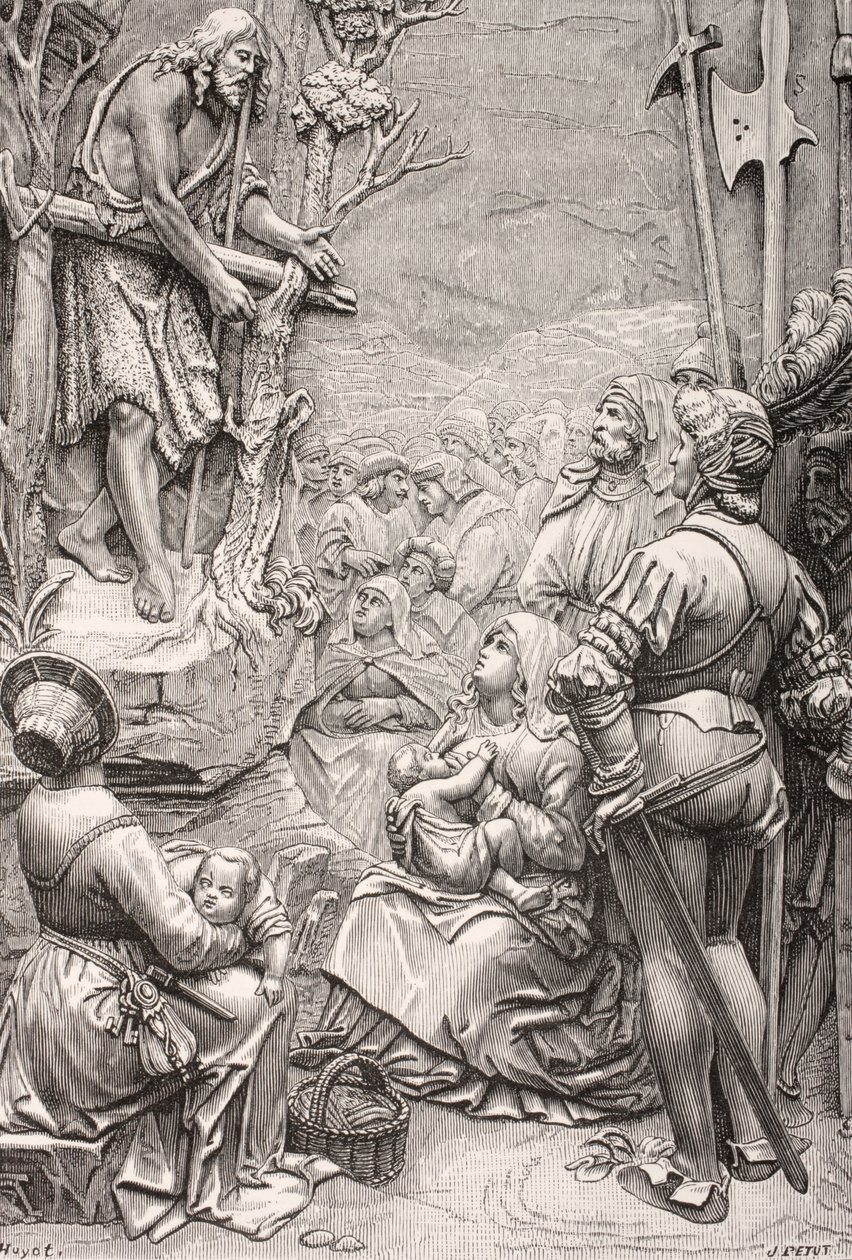 القديس يوحنا المعمدان يكرز في الصحراء (نقش) بواسطة ألبريشت (بعد) Durer أو Duerer