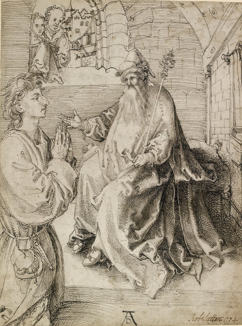شاب راكع أمام الحاكم ، c1490s بواسطة ألبريشت دورر