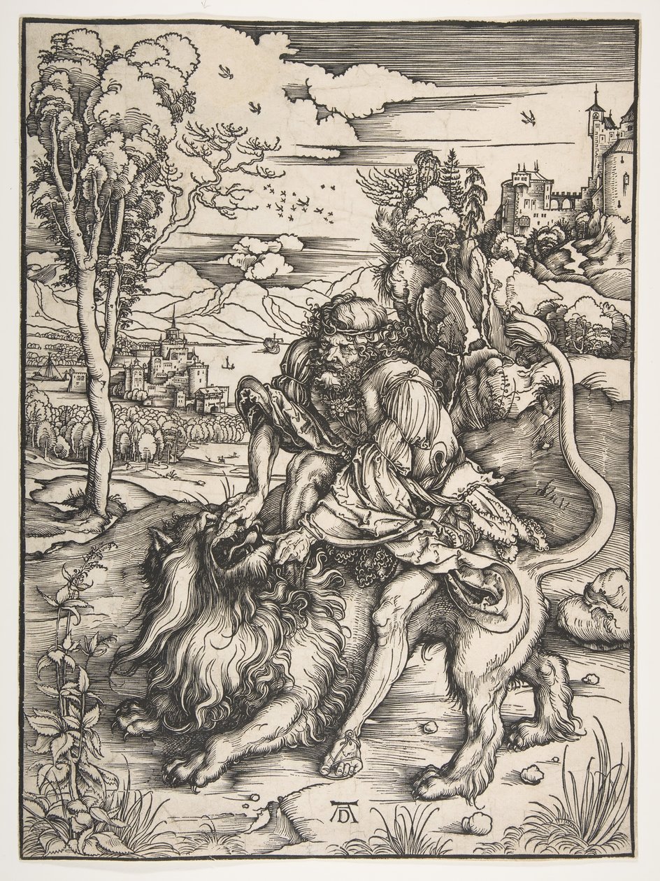 شمشون Rending the Lion ، حوالي 1497-98. بواسطة ألبريشت دورر