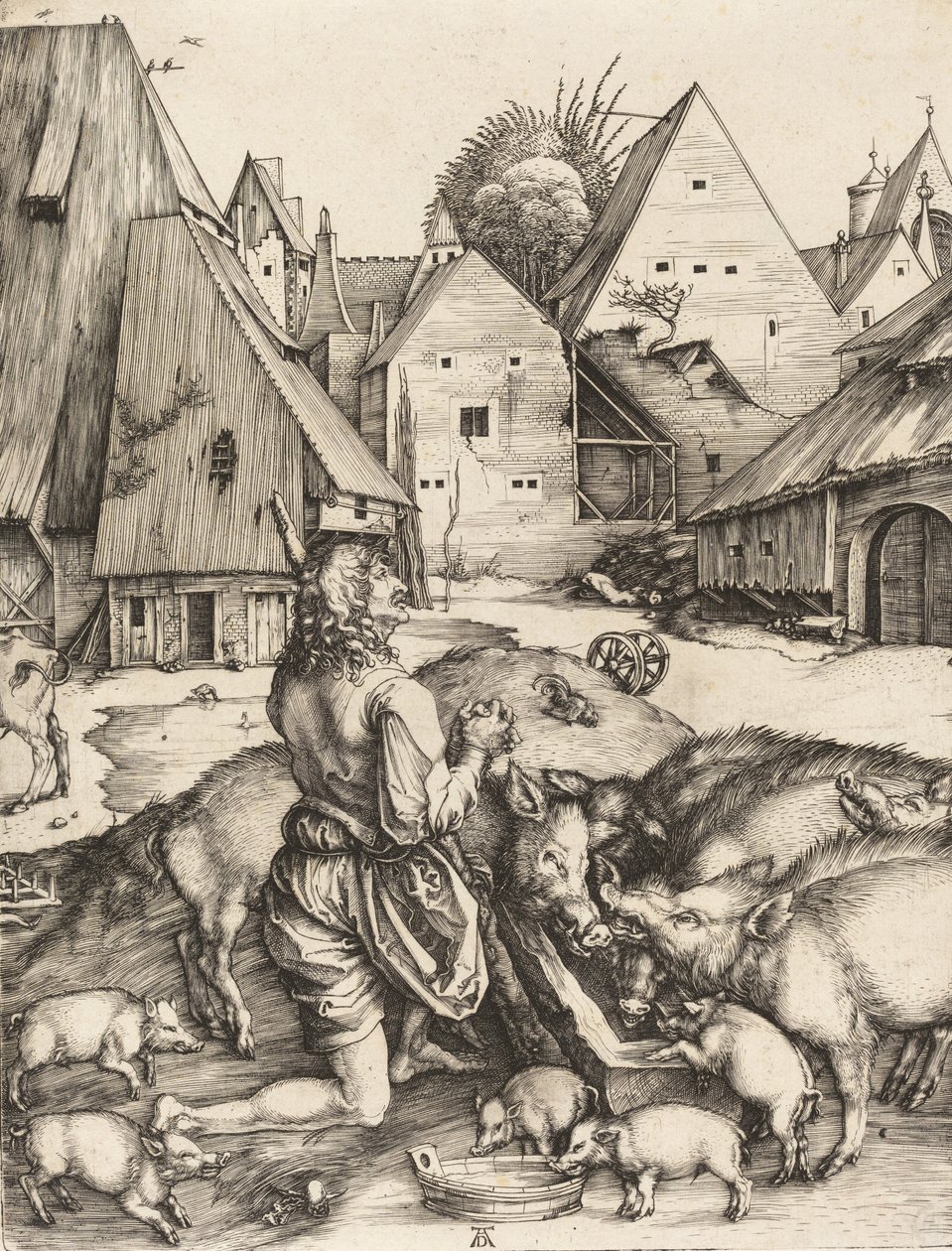 الابن الضال ، ج. 1496. بواسطة ألبريشت دورر