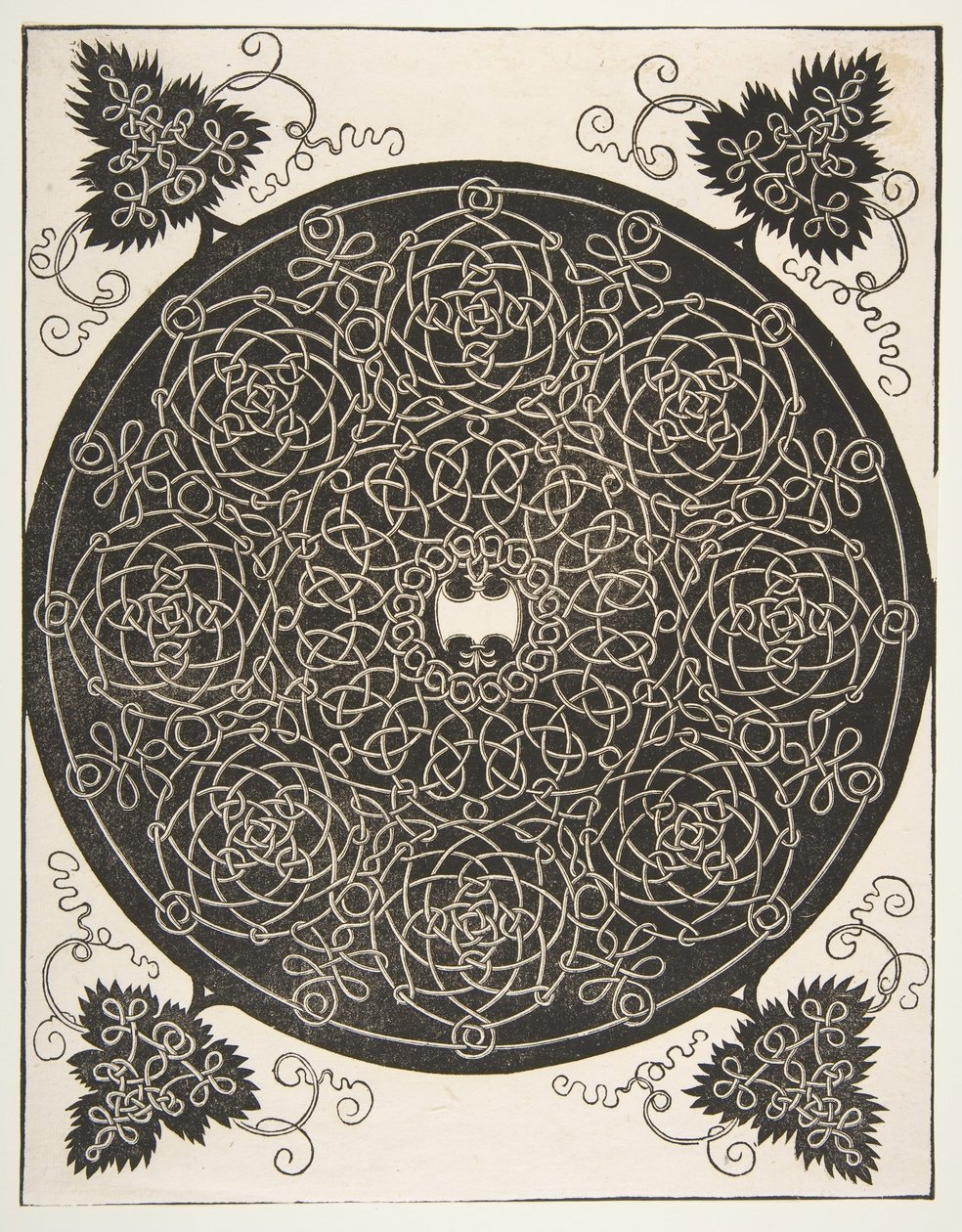 العقدة الثالثة. Roundel المتداخلة مع ثمانية أكاليل ودرع صدفي في ... ، 1521 من قبل. بواسطة ألبريشت دورر
